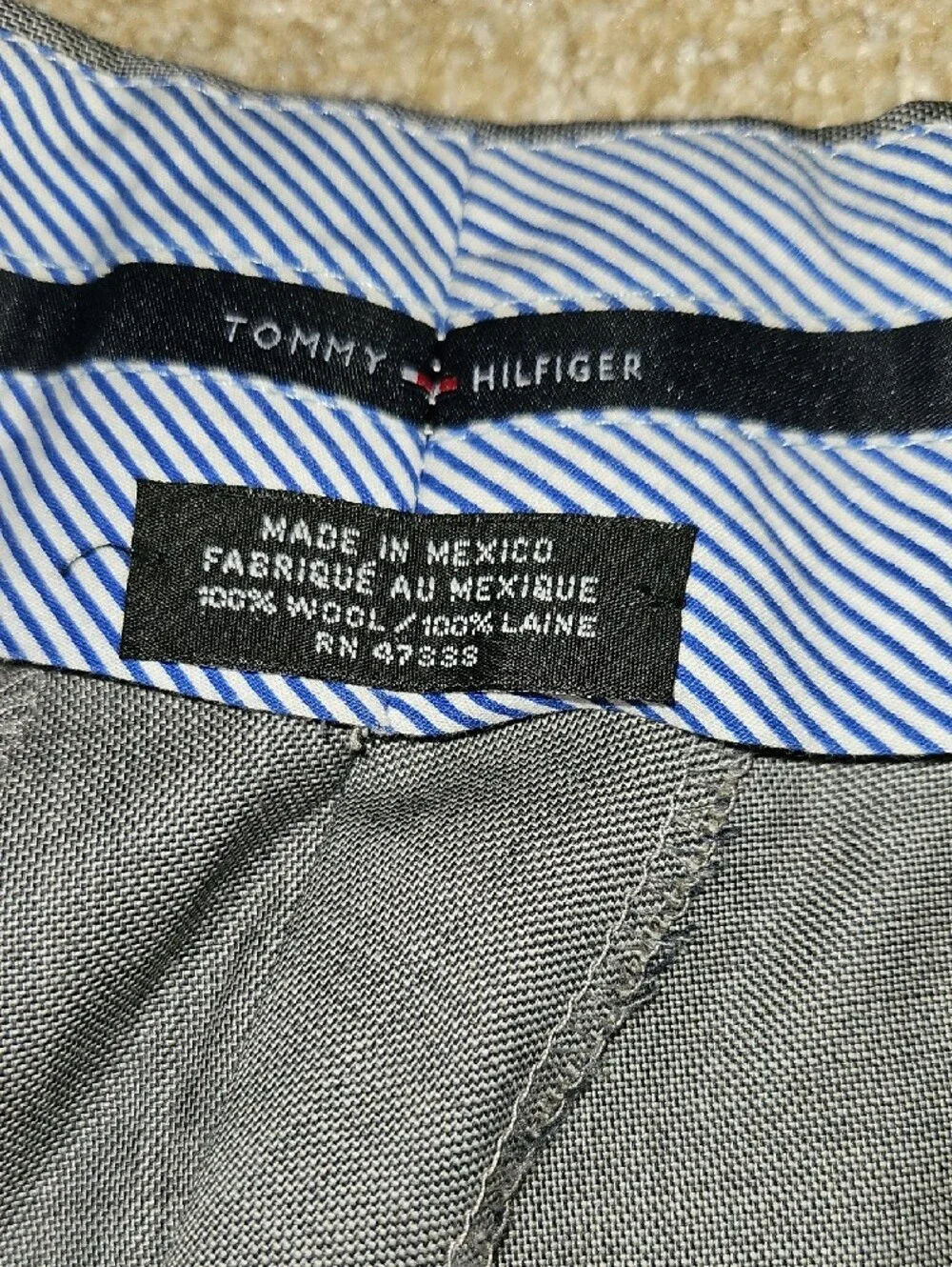 Tommy Hilfiger Size W36xL34 Men's Light Grey Dress Pants